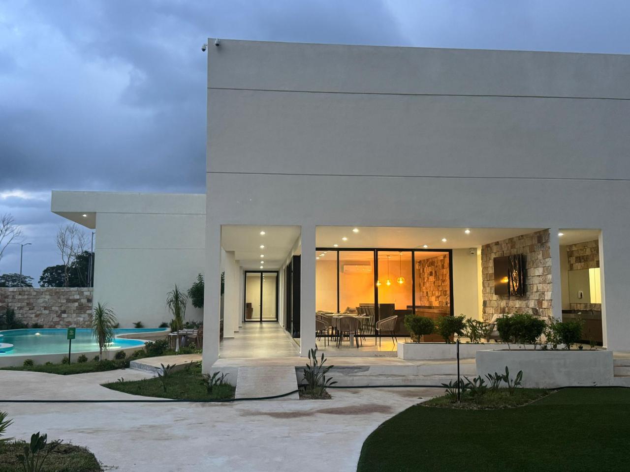 Modern clubhouse at Ciudad Central Mérida