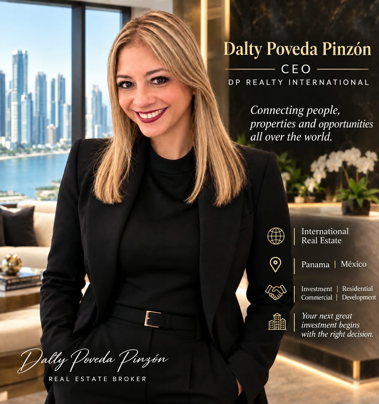 Dalty Danissa Poveda Pinzón, Founder and CEO of DP Realty International